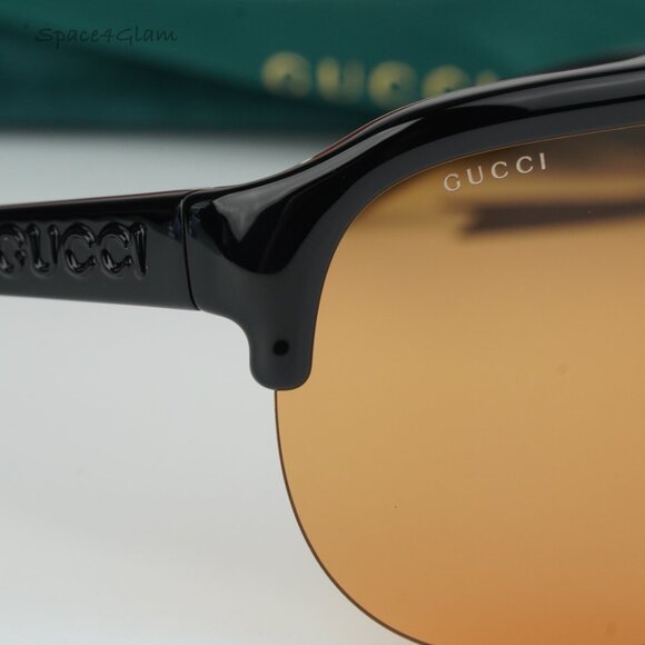 BRAND NEW Gucci GG1645S 005 Black Orange Unisex Mask Sunglasses GG 1645S - Picture 5 of 14